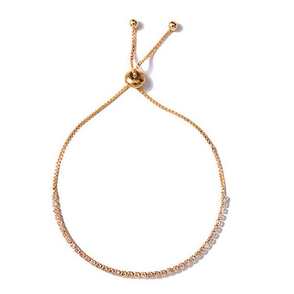 Jewelry - Gold Slider Diamante Bracelet